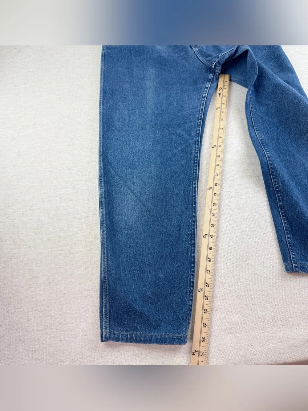 Lee high rise mom jeans pleated front Made in USA Vintage size 12 medium wash - Picture 5 of 16